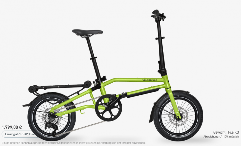 Velo de Ville FOLDY Klapprad 7 Gang Tourney 14 Kg -0 Velo de Ville FOLDY Klapprad 7 Gang Tourney 14 Kg -0